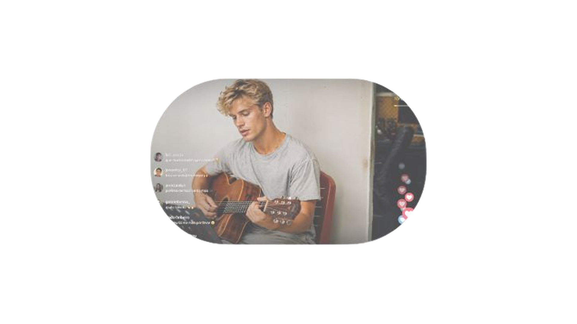 Criador realizando uma apresentação musical em live